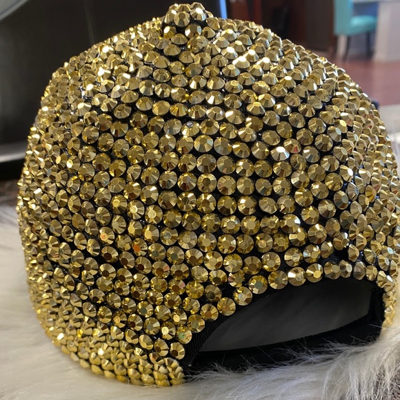 Gold Studded Black Cap/Hat - Picture 2 of 3